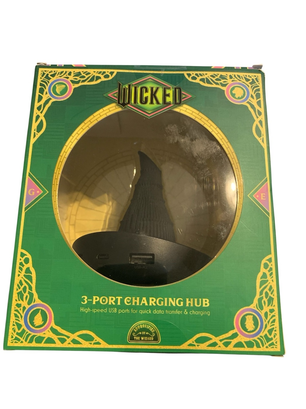 Universal Studios Wicked Black Wicked Witch Hat Charging Hub 3-Ports NEW Sealed
